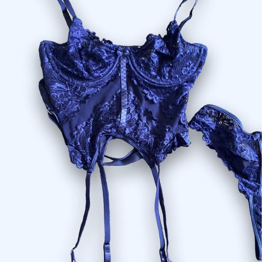 Women's Purple and Blue Corset